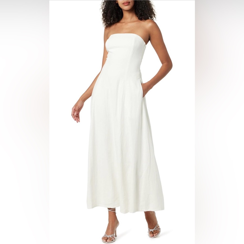 NEW! The Drop Carlota Strapless Linen Maxi Dress – Ivory, XL (NWT)
